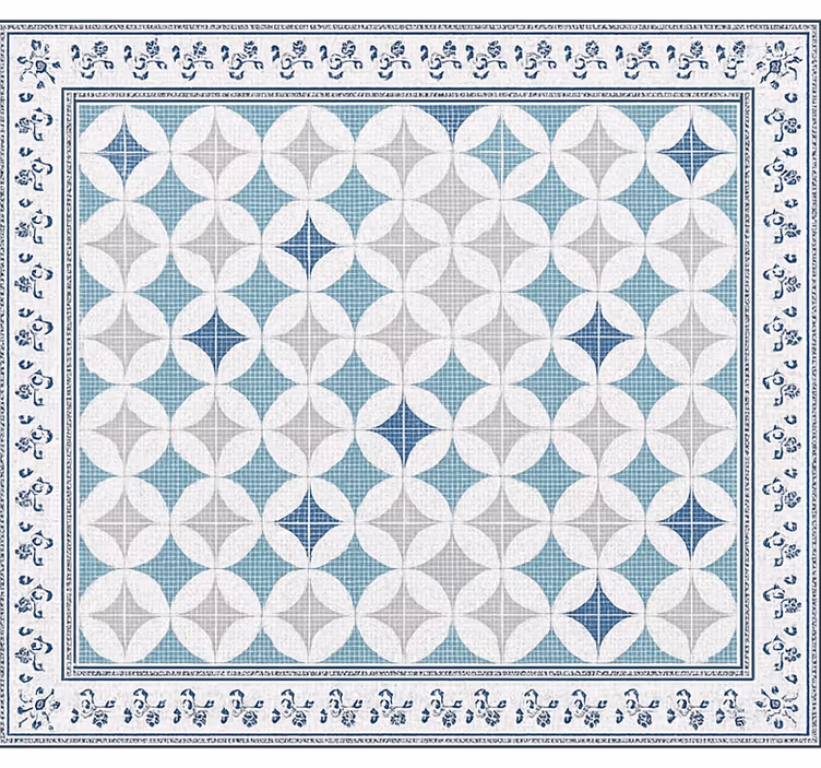Rollo wohnzimmer im vintage blau fliesenlook - TenStickers