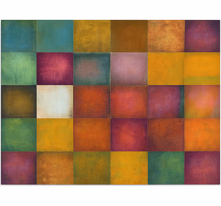 Rollo wohnzimmer buntes vintage quadrat muster - TenStickers