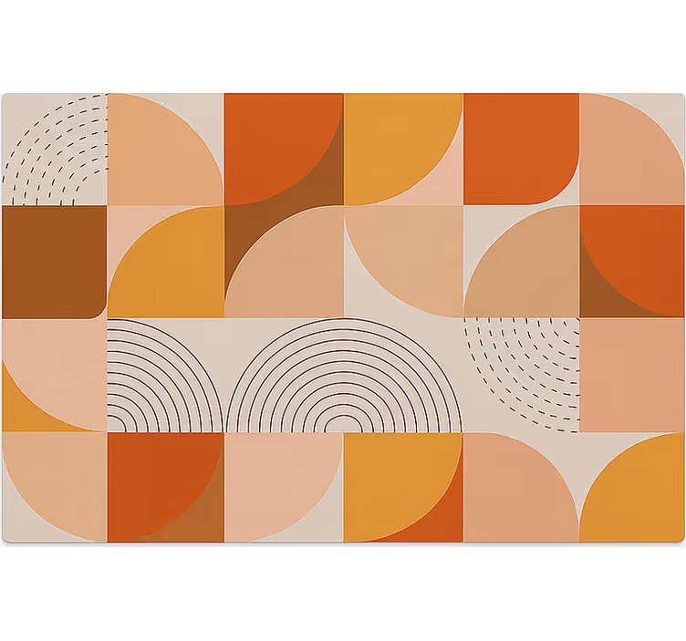 Rollo wohnzimmer in warmen farben modernes abstraktes design - TenStickers