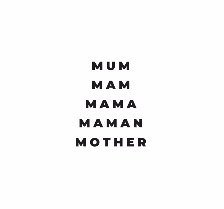 Rollo wohnzimmer mama in verschiedenen sprachen - TenStickers