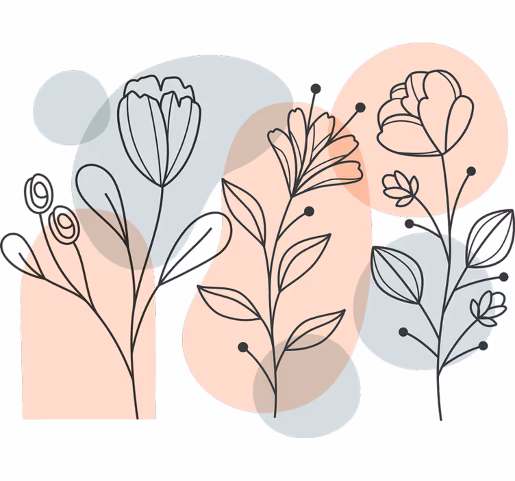 Rollo fenster schlafzimmer mit minimalistischen blumen - TenStickers