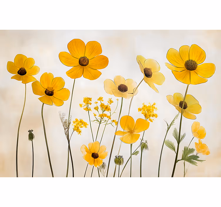 Rollo fenster schlafzimmer zarte helenium blumen - TenStickers