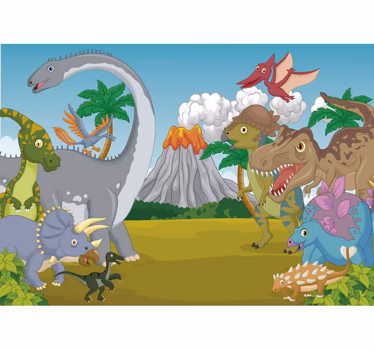 Rollo fenster kinderzimmer mit dekorativem dinosaurier-motiv - TenStickers