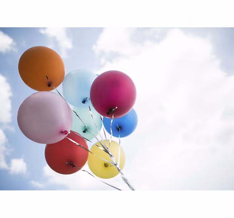 Rollo fenster kinderzimmer bunte luftballons am himmel - TenStickers