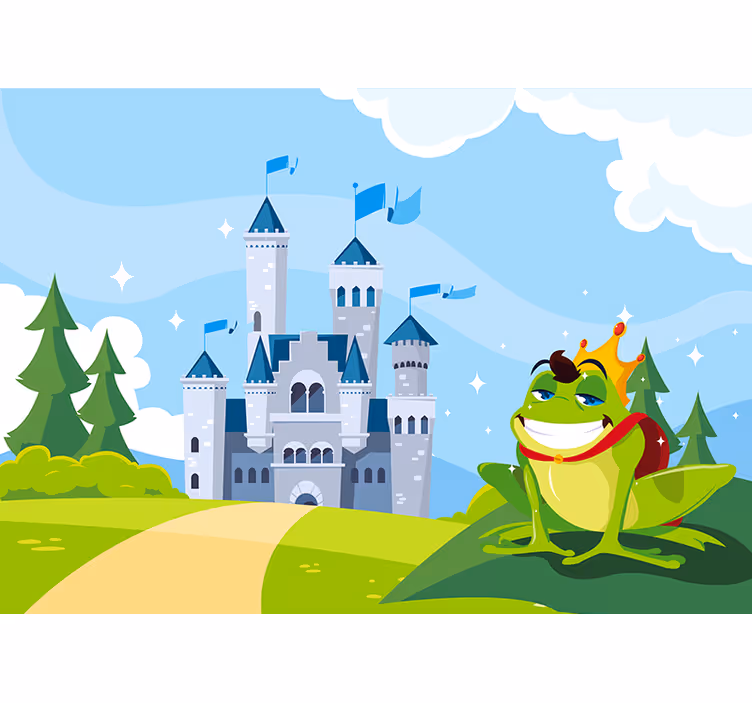 Rollo fenster kinderzimmer froschkönig mit schlossmärchen - TenStickers