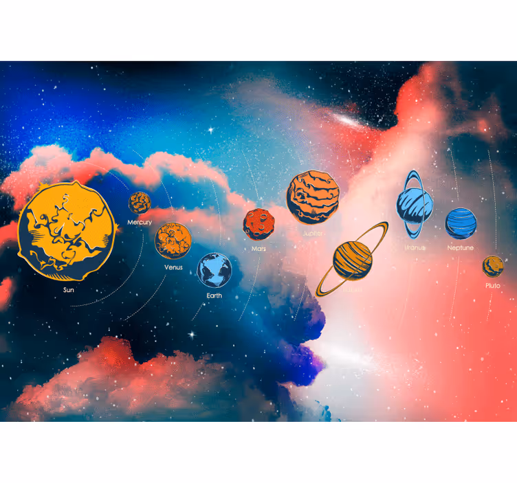 Rollo fenster kinderzimmer mit planeten namen - TenStickers