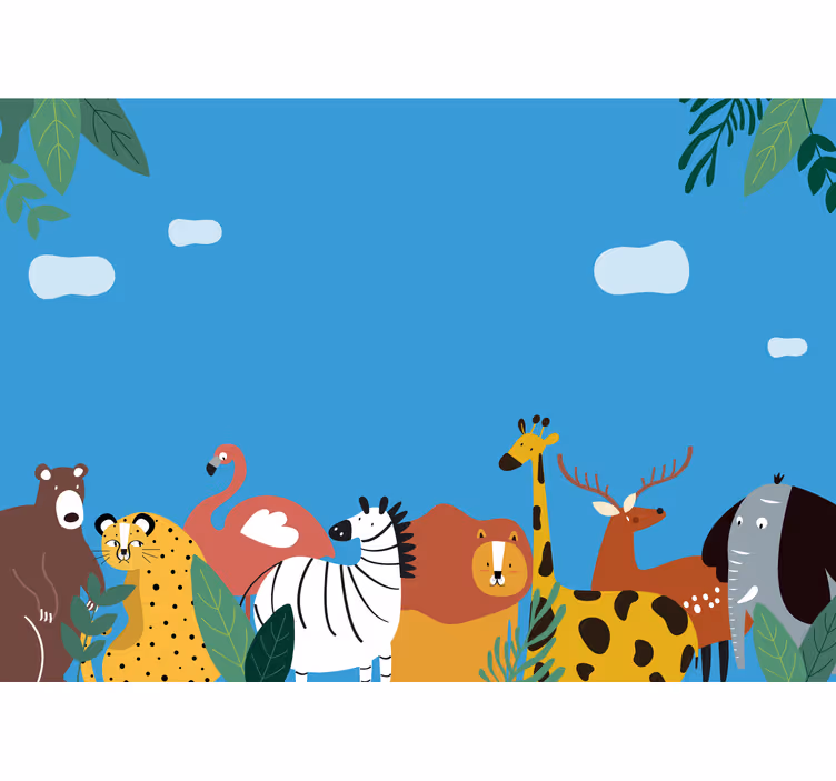 Rollo fenster kinderzimmer mit verschiedenen tieren - TenStickers