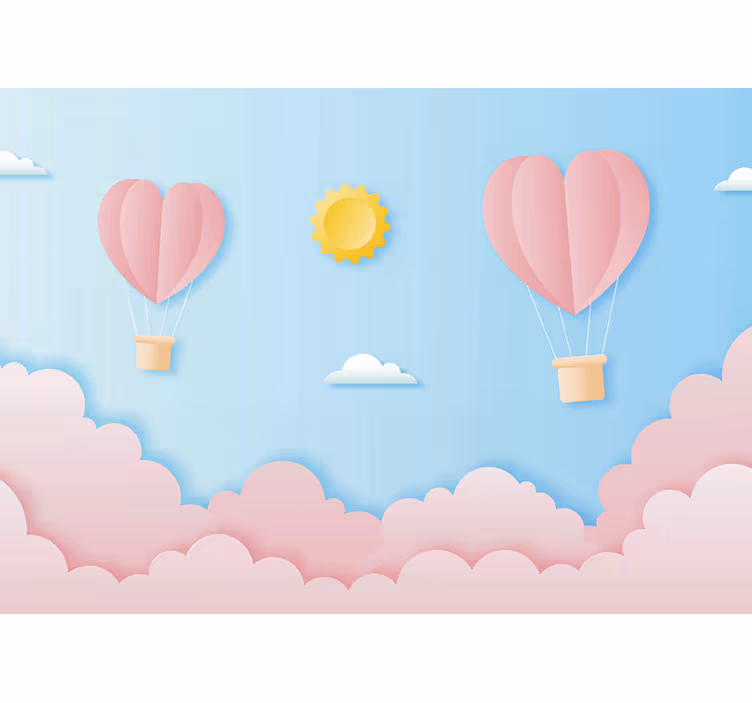 Rollo fenster kinderzimmer mit papier-cut luftballons - TenStickers