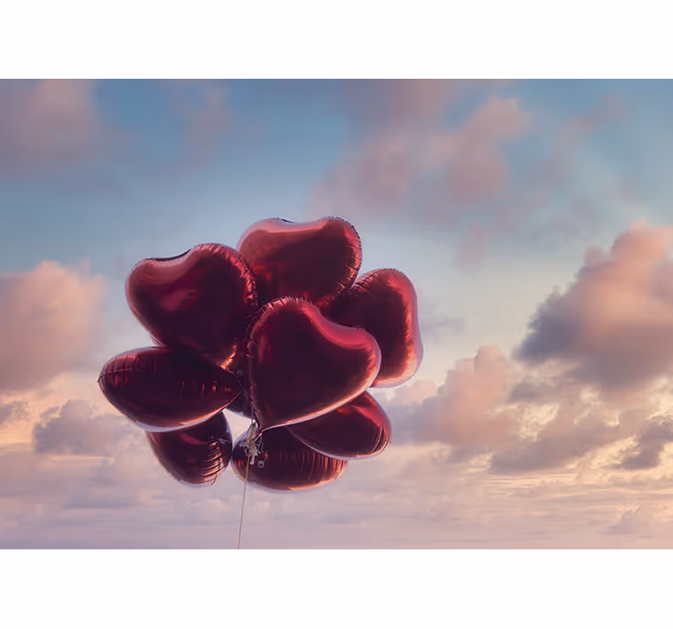 Rollo fenster kinderzimmer mit herzballons im vintage-stil - TenStickers