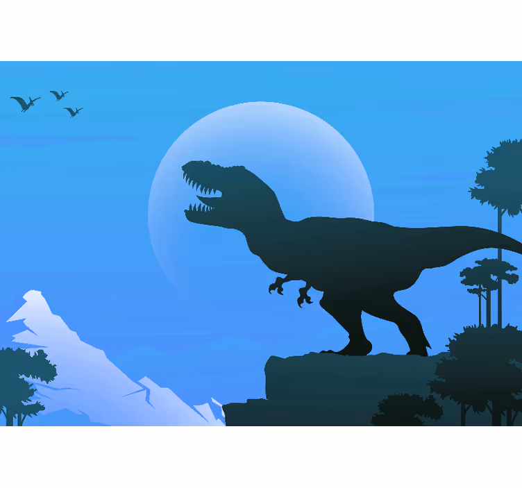 Rollo fenster kinderzimmer wütender t-rex brüllend - TenStickers