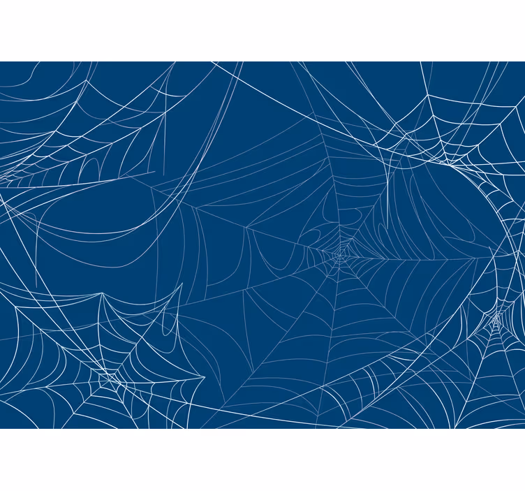 Rollo fenster kinderzimmer mit blauen halloween-spinnweben - TenStickers