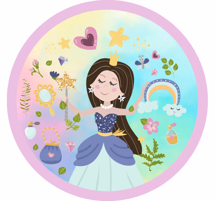 Rollo fenster kinderzimmer prinzessin bunt hintergrund - TenStickers