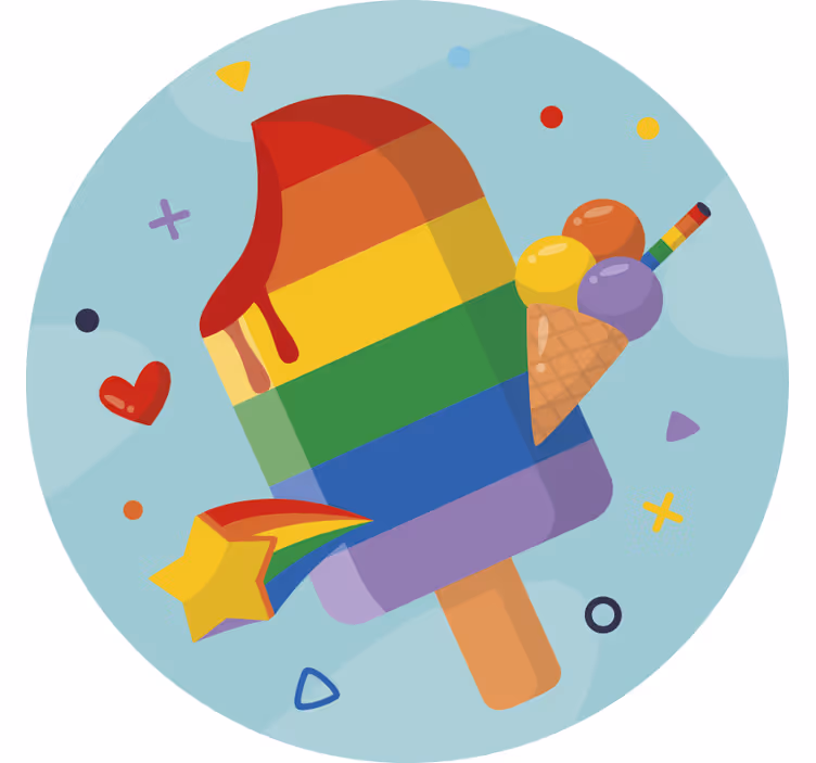 Rollo fenster kinderzimmer regenbogen eis am stiel - TenStickers