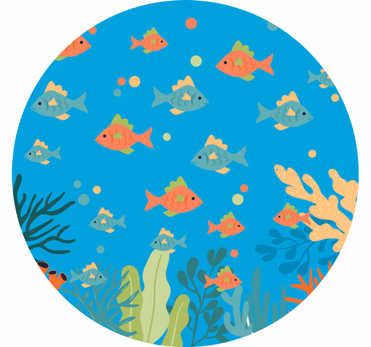 Rollo fenster kinderzimmer bunter korallen-kreis - TenStickers