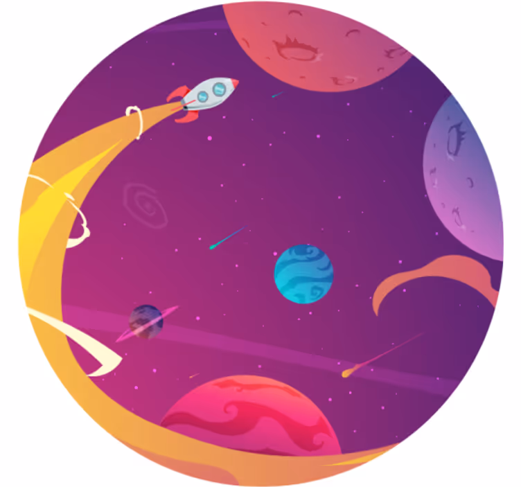 Rollo fenster kinderzimmer mit rakete im all - TenStickers