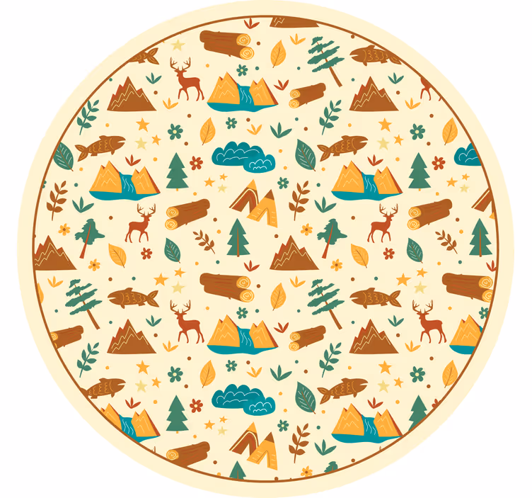 Rollo fenster kinderzimmer handgezeichnetes campinggefühl - TenStickers