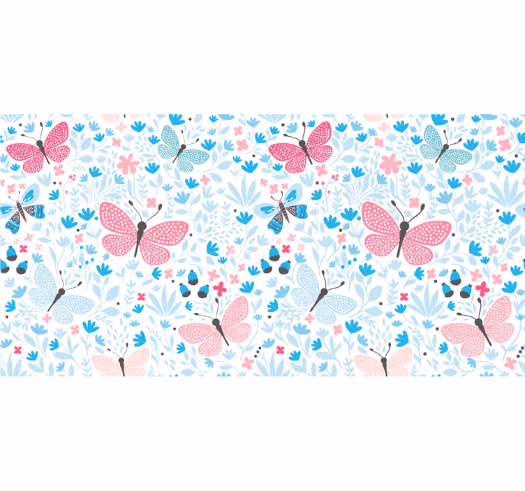 Rollo fenster kinderzimmer mit blauen motiven in pink - TenStickers