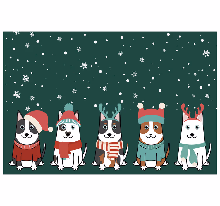 Rollo fenster kinderzimmer mit weihnachts-hunden - TenStickers