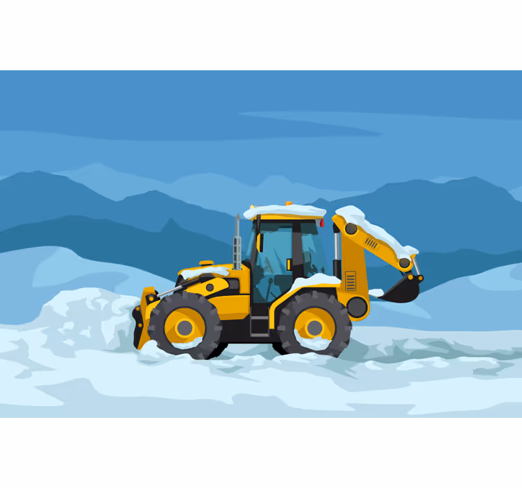 Rollo fenster kinderzimmer realistischer gelber traktor - TenStickers