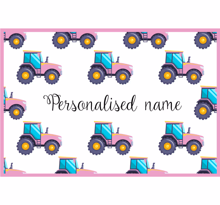 Rollo fenster kinderzimmer personalisierter pinker traktor - TenStickers