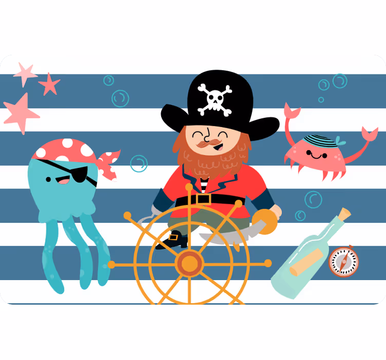 Rollo fenster kinderzimmer piratenschatzkarte für kinder - TenStickers