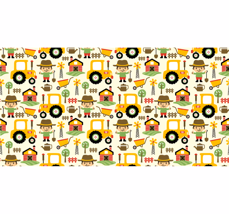 Rollo fenster kinderzimmer mit buntem traktor-muster - TenStickers