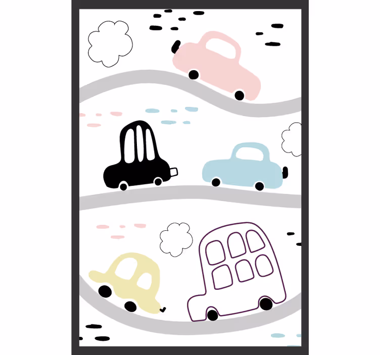 Rollo fenster kinderzimmer fahrzeuge und straßen - TenStickers