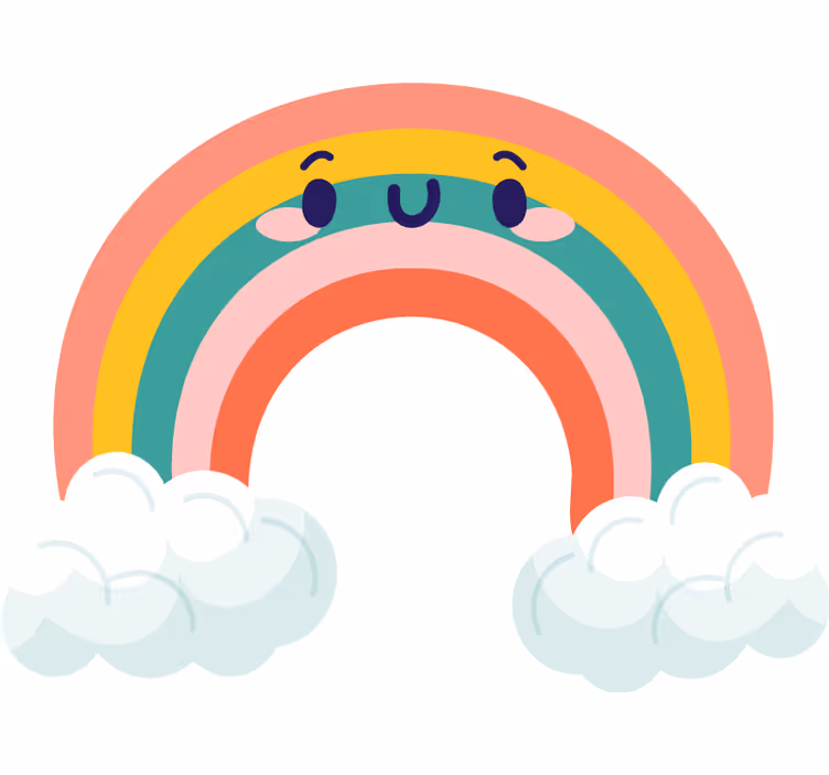 Rollo fenster kinderzimmer mit niedlichen wolken regenbogen - TenStickers