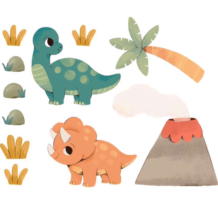 Rollo fenster kinderzimmer dinosaurier aquarell - TenStickers
