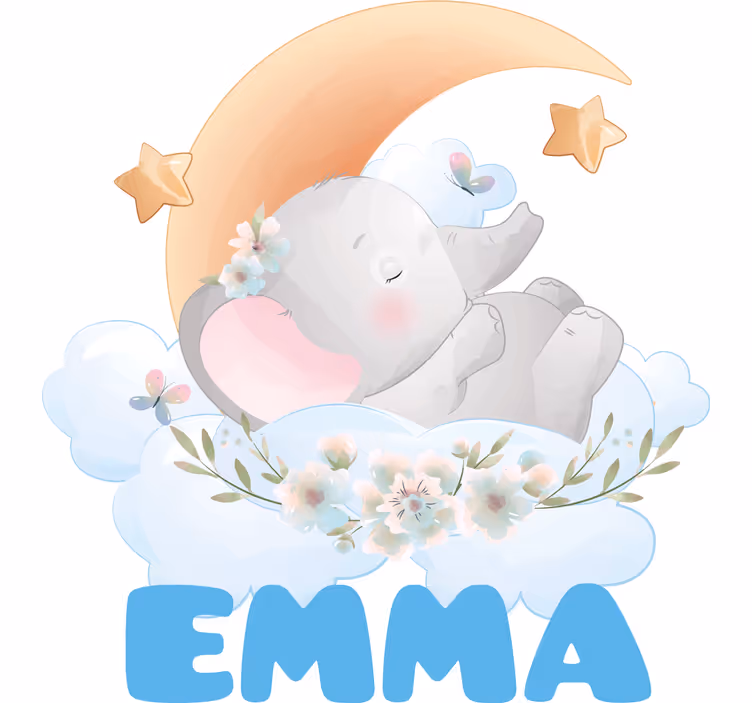 Rollo fenster kinderzimmer mit süßem elefanten namen - TenStickers