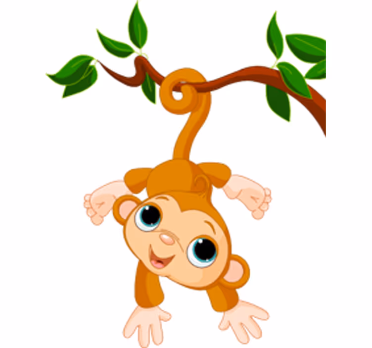 Rollo fenster kinderzimmer glücklicher kleiner affe - TenStickers