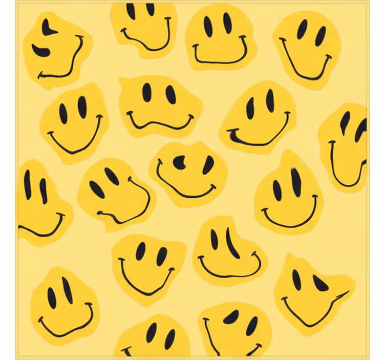 Rollo fenster kinderzimmer mit verzerrten smiley-gesichtern - TenStickers