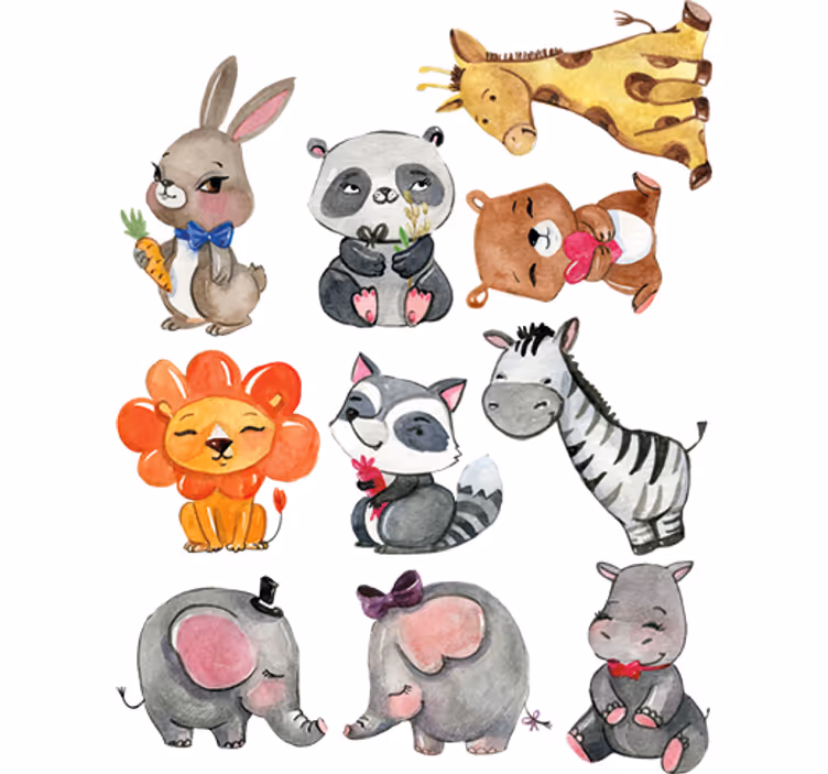 Rollo fenster kinderzimmer dschungel tieraufkleber - TenStickers