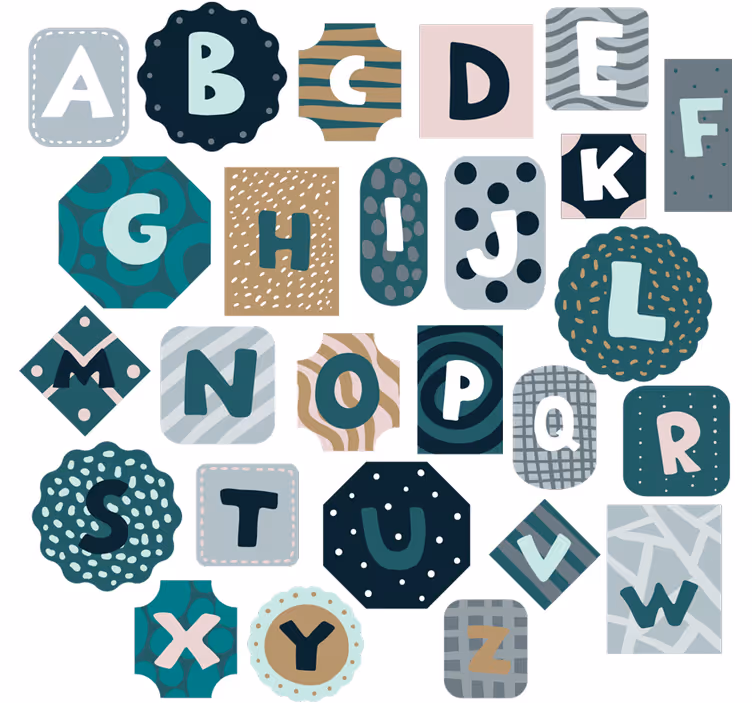 Rollo fenster kinderzimmer mit alphabet aufkleber nordisch - TenStickers