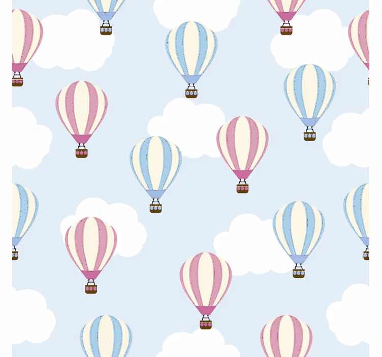 Rollo fenster kinderzimmer mit wolken und ballons - TenStickers