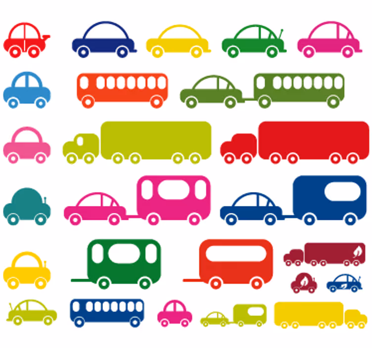 Rollo fenster kinderzimmer fahrzeug-sticker sammlung - TenStickers