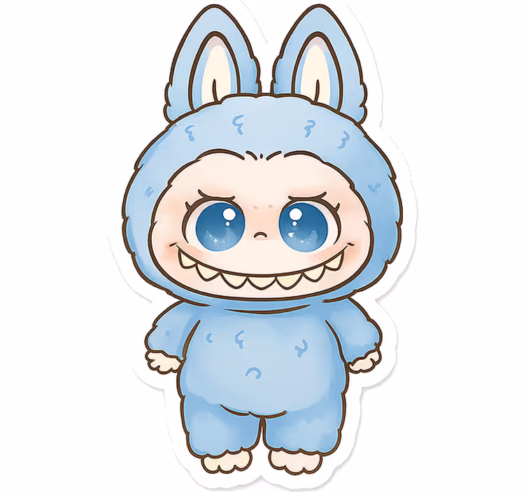 Rollo fenster kinderzimmer blaue monsterpuppe - TenStickers