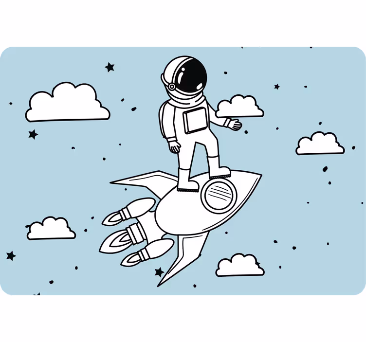 Rollo fenster kinderzimmer rakete astronaut und sterne - TenStickers