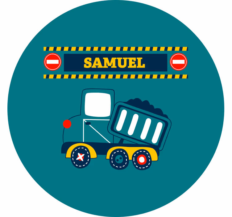 Rollo fenster kinderzimmer personalisierter baufahrzeug - TenStickers