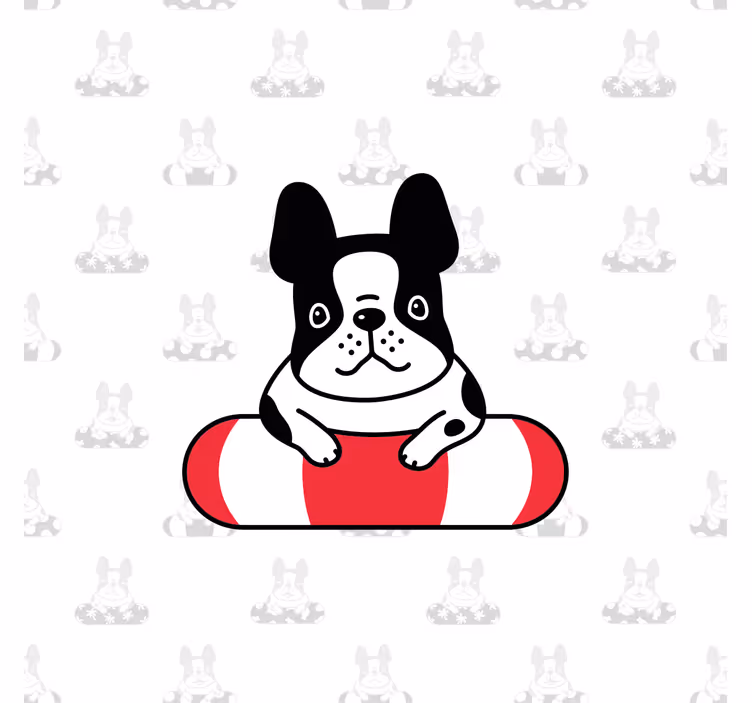 Rollo fenster kinderzimmer mit süßem bulldoggenmuster - TenStickers