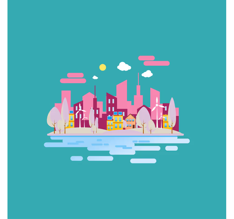 Rollo fenster kinderzimmer pinkstadt mit meer - TenStickers