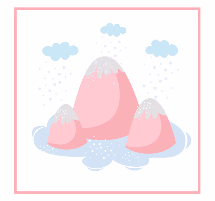 Rollo fenster kinderzimmer pinke berge mit regentropfen - TenStickers