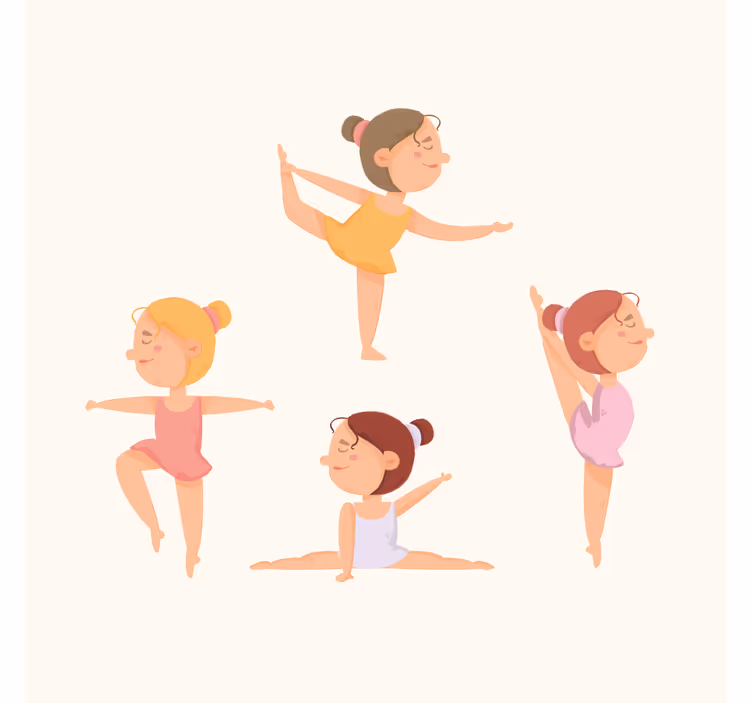 Rollo fenster kinderzimmer balletttänzerinnen dehnung - TenStickers