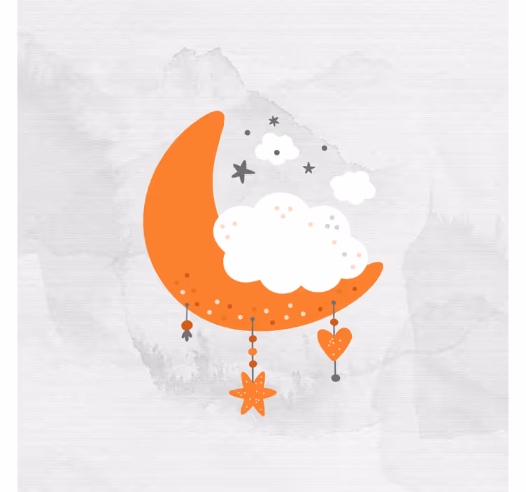 Rollo fenster kinderzimmer minimalistische mond und wolken - TenStickers