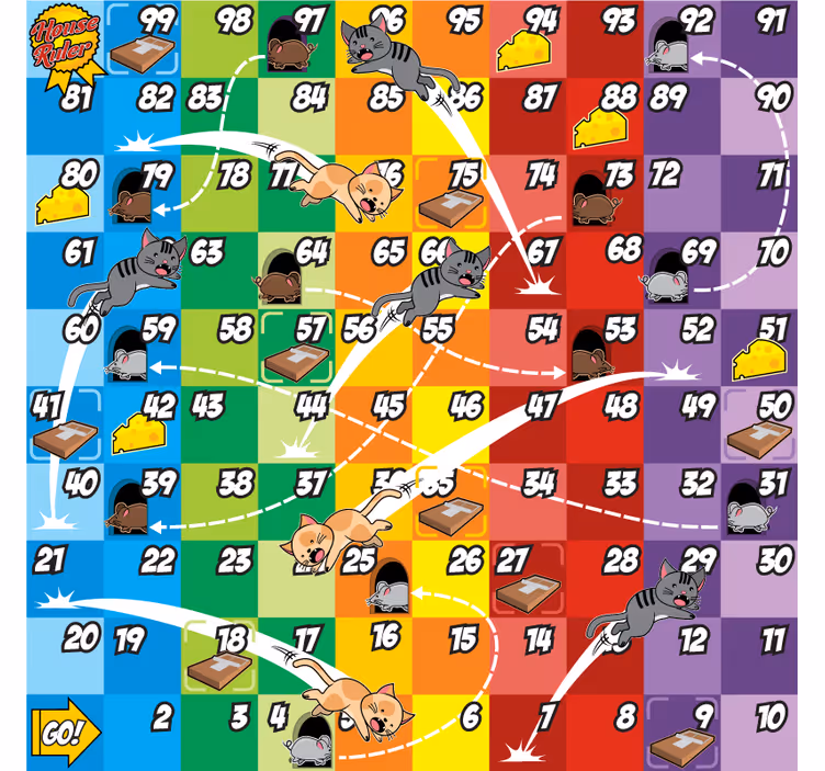Rollo fenster kinderzimmer mit katz und maus spiel - TenStickers
