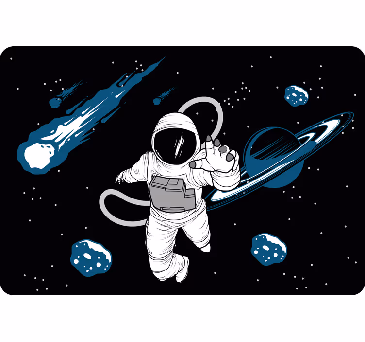 Rollo fenster kinderzimmer mit handgezeichnetem astronauten - TenStickers
