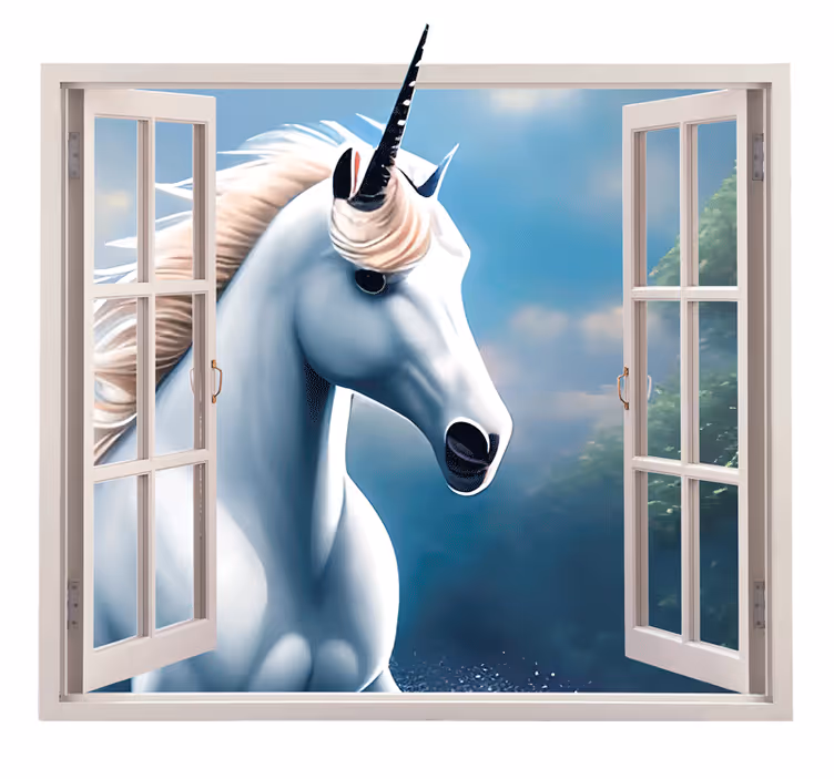 Rollo fenster kinderzimmer einhorn fenster - TenStickers