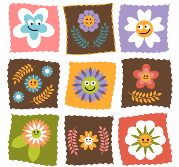Rollo fenster kinderzimmer mit floralen kindermotiven - TenStickers