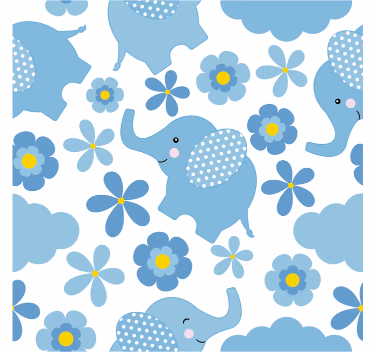 Rollo fenster kinderzimmer mit blauen elefanten - TenStickers