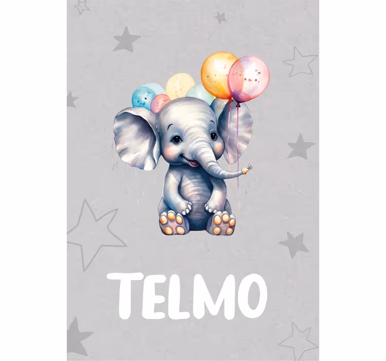Rollo fenster kinderzimmer mit baby-elefant und ballons - TenStickers